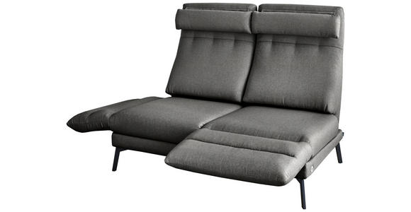 2-SITZER-SOFA in Flachgewebe Dunkelgrau  - Dunkelgrau/Schwarz, Design, Textil/Metall (178-226/83-113/96-177cm) - Dieter Knoll