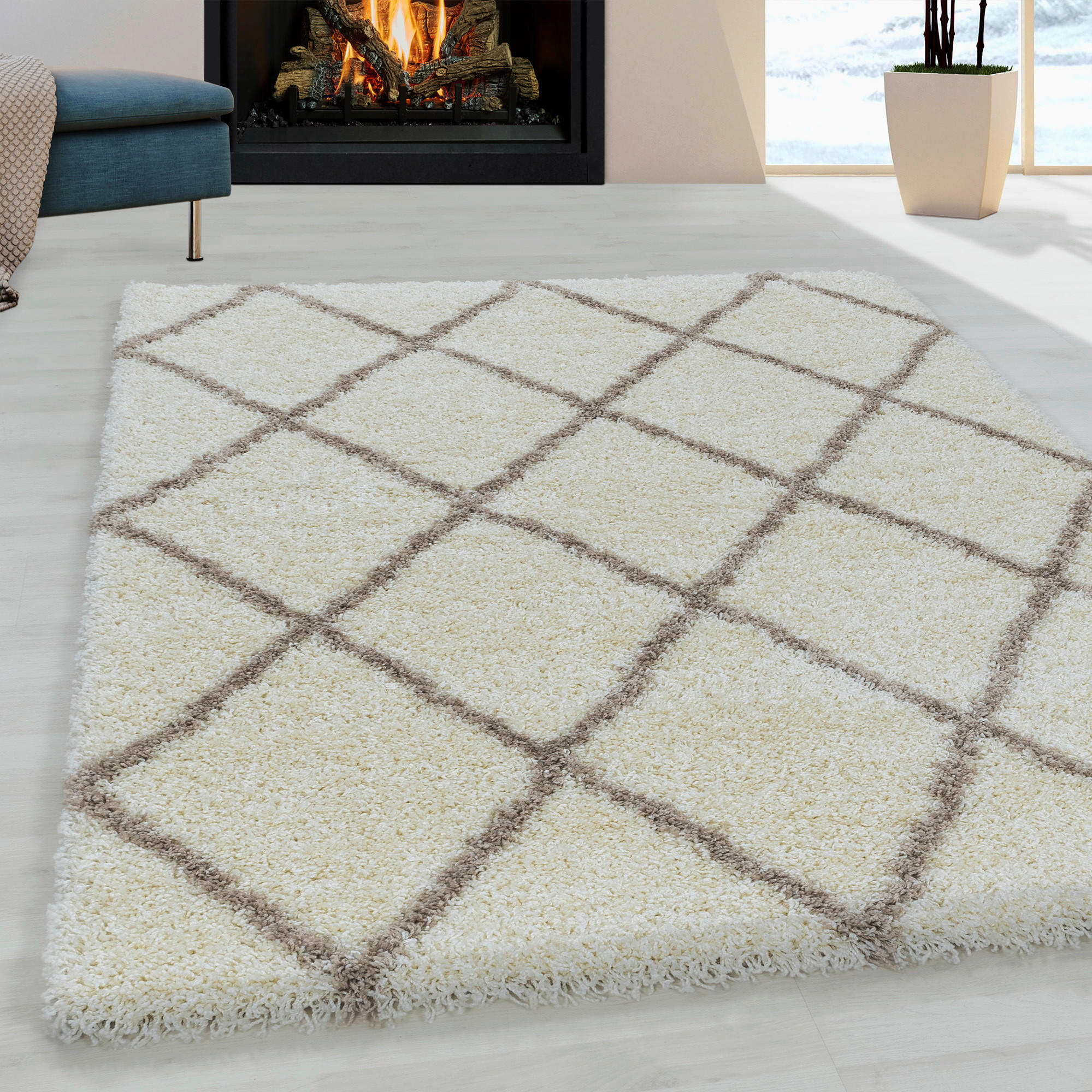 RYAMATTA 200/290 cm Alvor 3401 cream  - cremefärgad, Basics, textil (200/290cm)