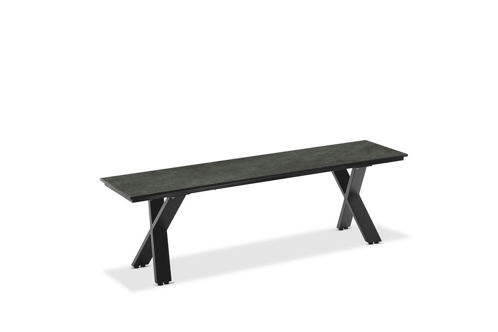 GARTENBANK 220/46/40 cm  in Graphitfarben  - Anthrazit/Graphitfarben, Design, Kunststoff/Metall (220/46/40cm)