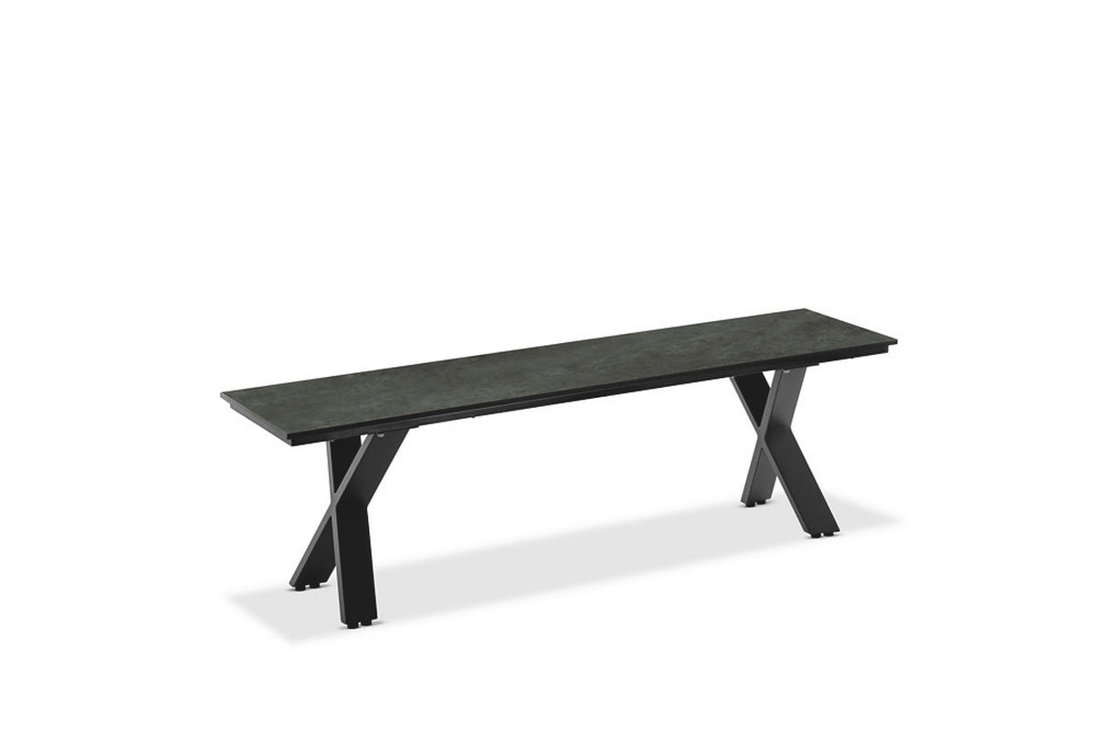 GARTENBANK 200/46/40 cm  in Graphitfarben  - Anthrazit/Graphitfarben, Design, Kunststoff/Metall (200/46/40cm)