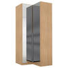 SAROK RUHÁSSZEKRÉNY - ezüst/Sonoma tölgy, Modern, faalapú anyag (100/229/102cm) - Rauch Möbel