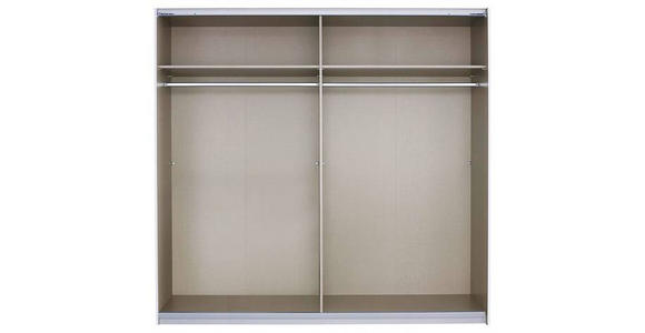 SCHWEBETÜRENSCHRANK  in Grau, Weiß  - Alufarben/Weiß, KONVENTIONELL, Glas/Holzwerkstoff (218/210/59cm) - Xora