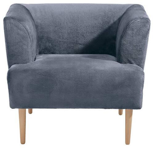 SESSEL Plüsch Petrol    - Buchefarben/Petrol, Design, Holz/Textil (85/71/80cm) - Hom`in