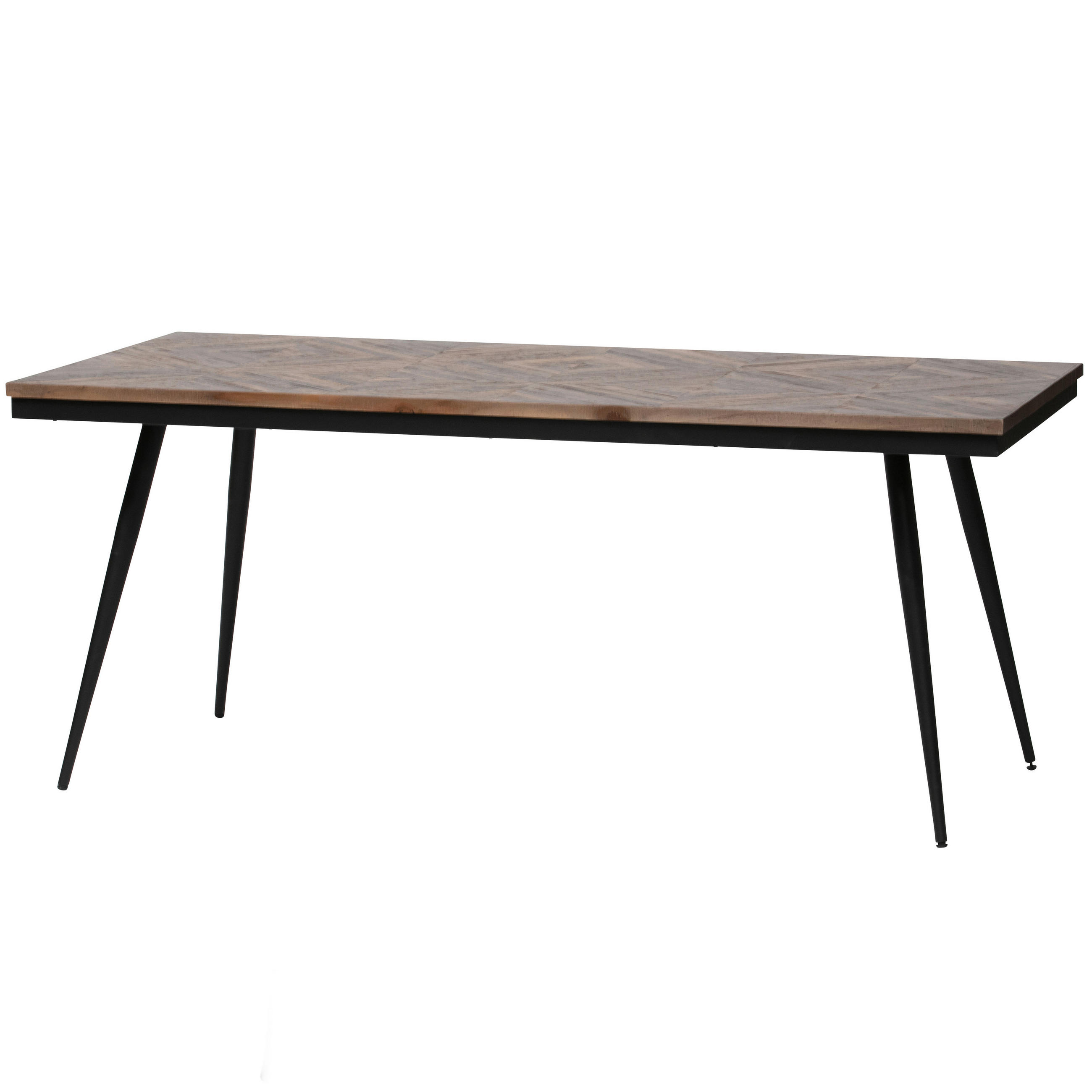 ESSTISCH Teakholz massiv rechteckig Teakfarben  - Schwarz/Teakfarben, Design, Holz/Metall (180/90/76cm) - Livetastic