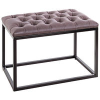 SITTBÄNK i metall, textil antracit, brun, svart  - brun/svart, Modern, metall/textil (60/45/40cm)