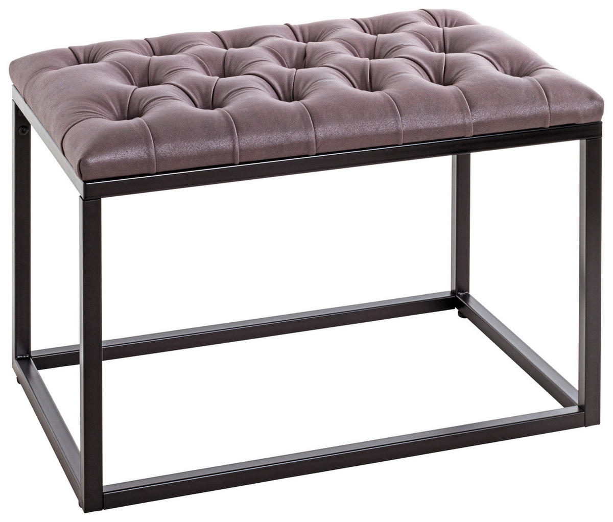 SITTBÄNK i metall, textil antracit, brun, svart  - brun/svart, Modern, metall/textil (60/45/40cm)