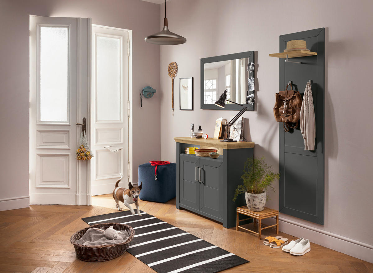 GARDEROBE 3-teilig  in 172/201/42,2 cm  - Eichefarben/Graphitfarben, Basics, Holzwerkstoff (172/201/42,2cm) - SetOne by Musterring