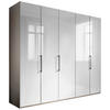 KLEIDERSCHRANK  in Grau, Weiß  - Schieferfarben/Weiß, KONVENTIONELL, Glas/Holzwerkstoff (250/216/58cm) - Novel
