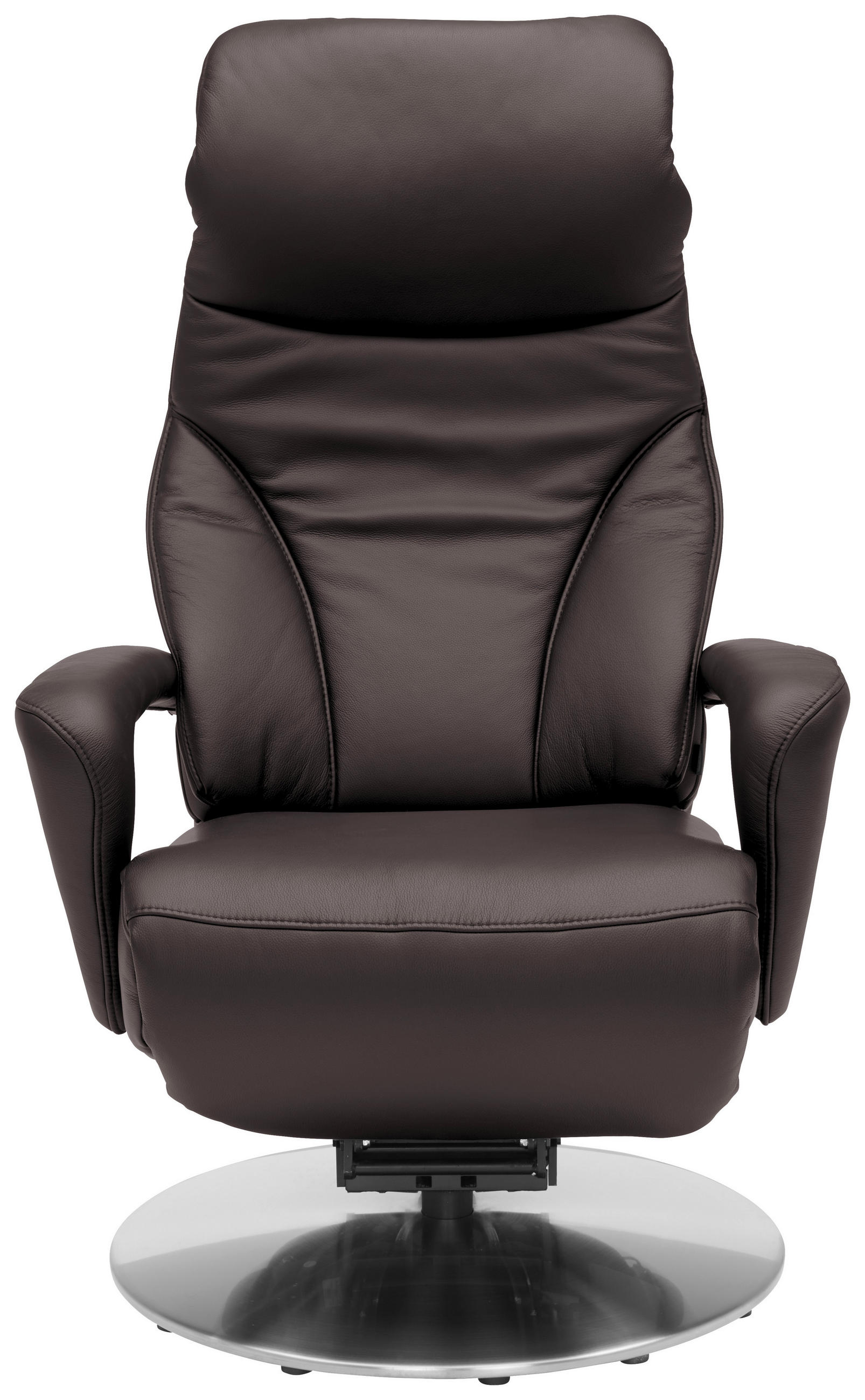 RELAXSESSEL in Leder Mokka  - Edelstahlfarben/Mokka, Design, Leder/Metall (75/117/88cm) - Dieter Knoll