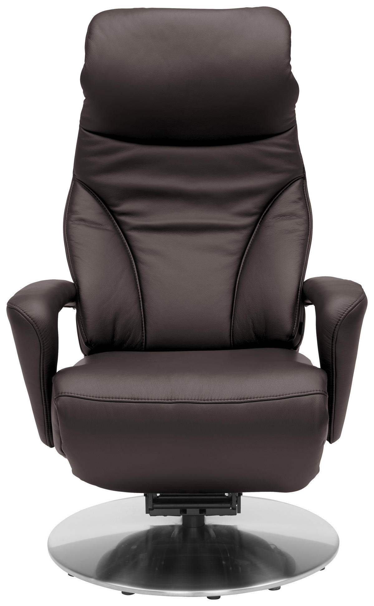 RELAXSESSEL in Leder Mokka  - Edelstahlfarben/Mokka, Design, Leder/Metall (75/117/88cm) - Dieter Knoll