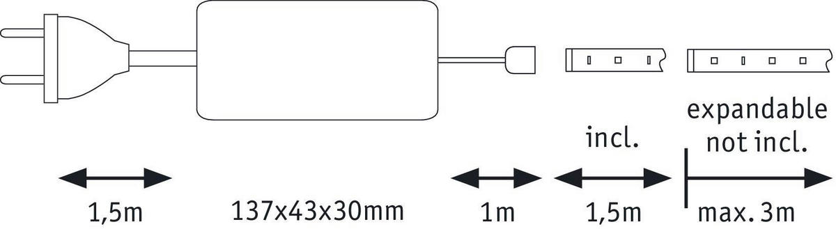 LED-STRIP 150 cm  70585  - Silberfarben, Basics, Metall (150cm) - Paulmann