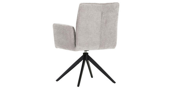 ARMLEHNSTUHL in Cord - Beige/Schwarz, Design, Textil/Metall (65/90/60cm) - Novel