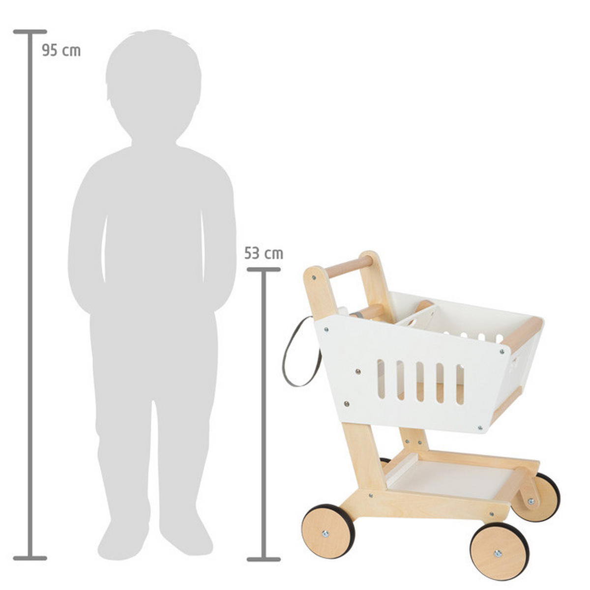 KINDEREINKAUFSWAGEN  - Multicolor, Basics, Holz/Kunststoff (42/53/30cm) - small foot