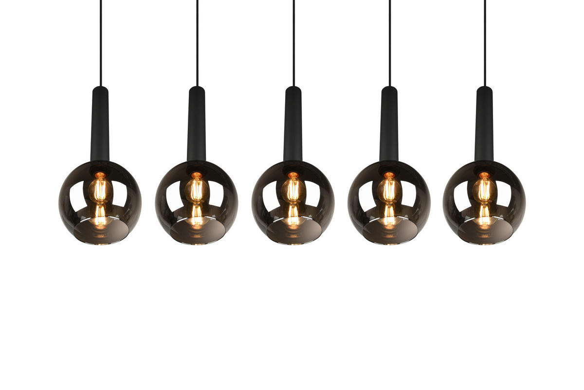 HÄNGLAMPA Clayton 115/30/150 cm  - svart, Trend, metall/glas (115/30/150cm) - Dieter Knoll