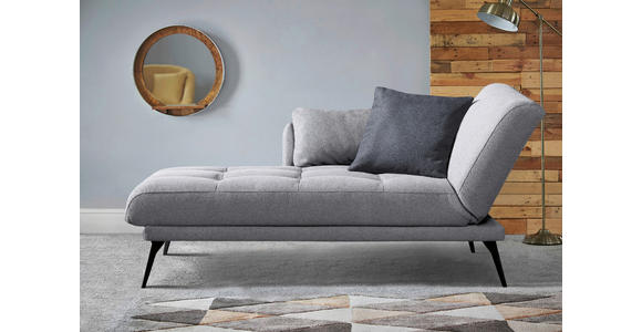 RÉCAMIERE Amira in Grau  - Schwarz/Grau, KONVENTIONELL, Textil/Metall (200/85/106cm) - Novel