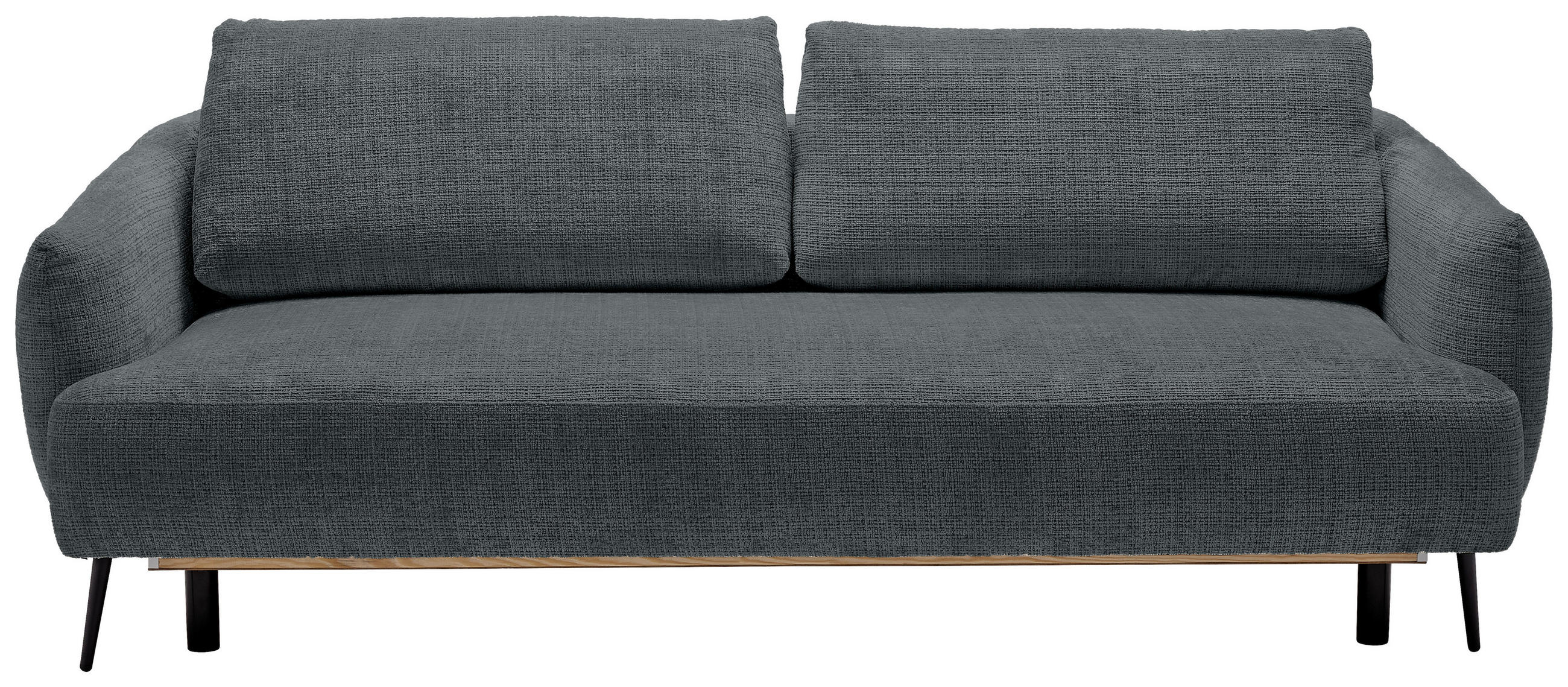 BÄDDSOFFA i chenille mörkgrå  - mörkgrå/svart, Klassisk, metall/textil (228/75/98cm) - MID.YOU