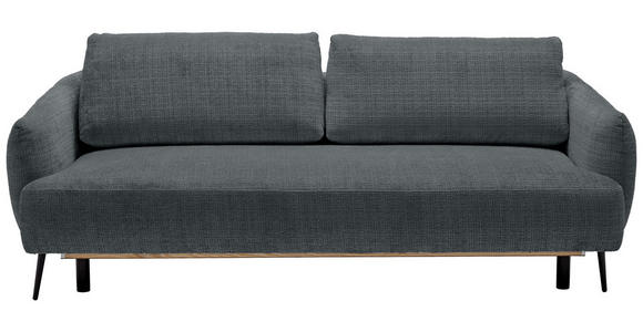 SCHLAFSOFA  mit Stoffauswahl, Liegefunktion, Schlafen auf Sitzhöhe, Rücken echt Chenille Dunkelgrau  - Dunkelgrau/Schwarz, KONVENTIONELL, Textil/Metall (228/75/98cm) - Carryhome