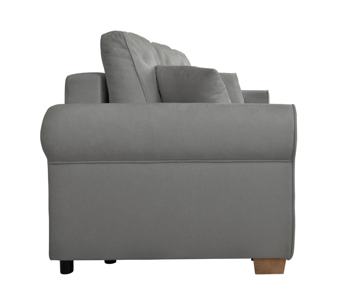 SCHLAFSOFA in Bouclé Grau  - Buchefarben/Grau, Design, Holz/Textil (240/94/98cm) - MID.YOU