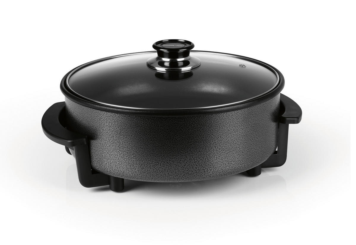 ELEKTRISCHE PFANNE GOURMETmaxx  - Schwarz, Basics, Glas/Kunststoff (34/32/18cm)