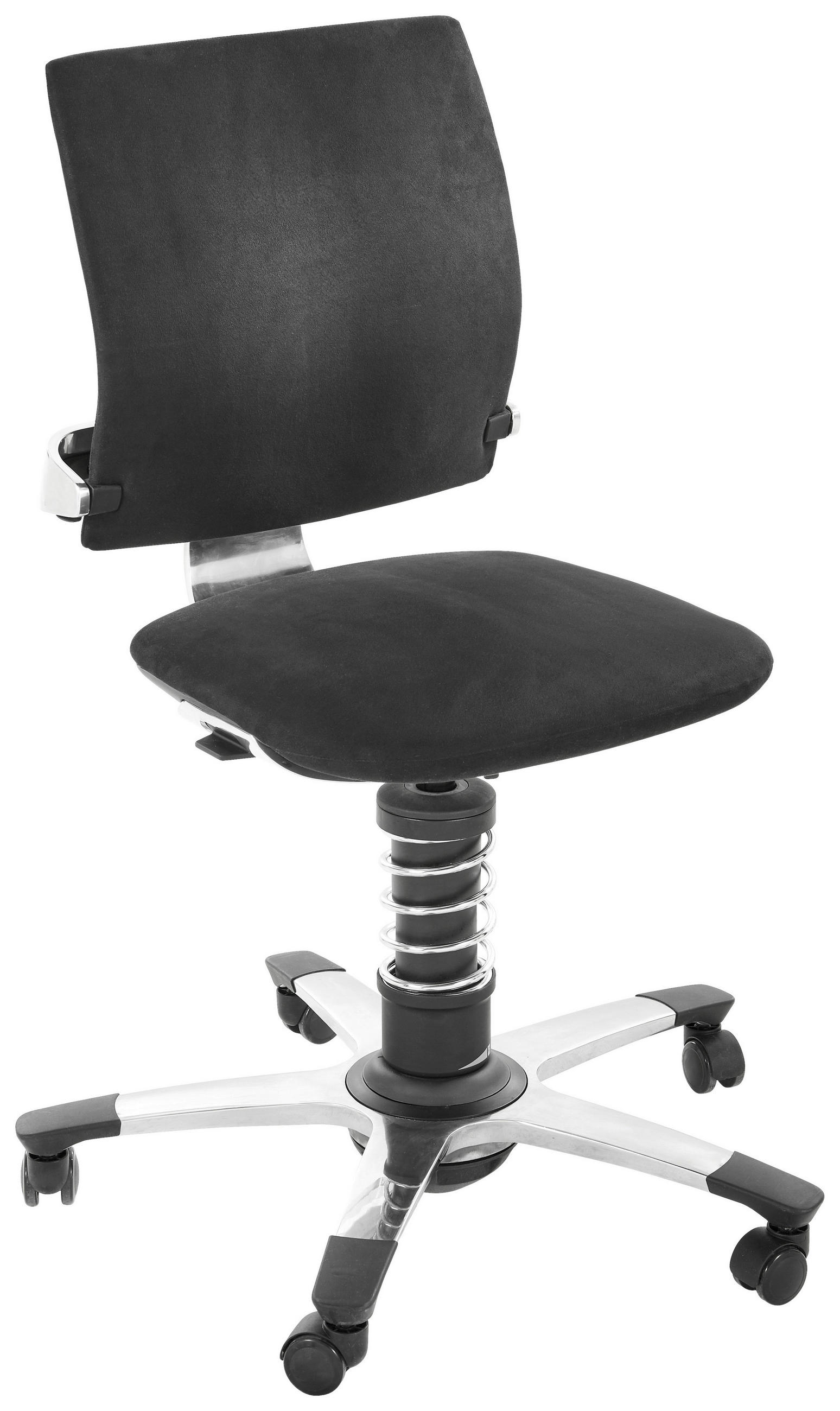 DREHSTUHL  in Mikrofaser Schwarz  - Chromfarben/Schwarz, Basics, Kunststoff/Textil (70/70/117cm) - Aeris