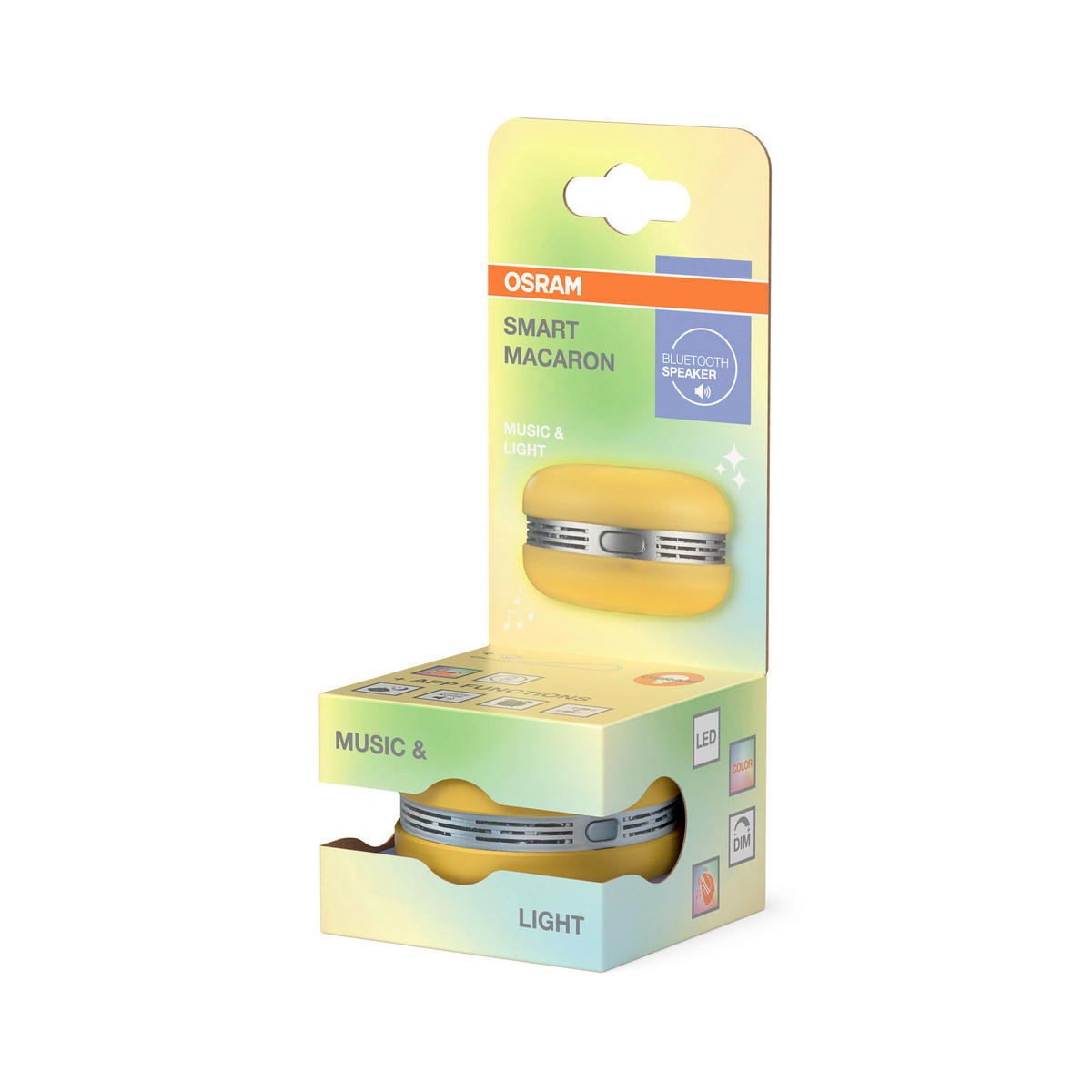 STIMMUNGSLEUCHTER Macaron 6,6/4 cm  - Gelb, Design, Kunststoff (6,6/4cm) - Osram