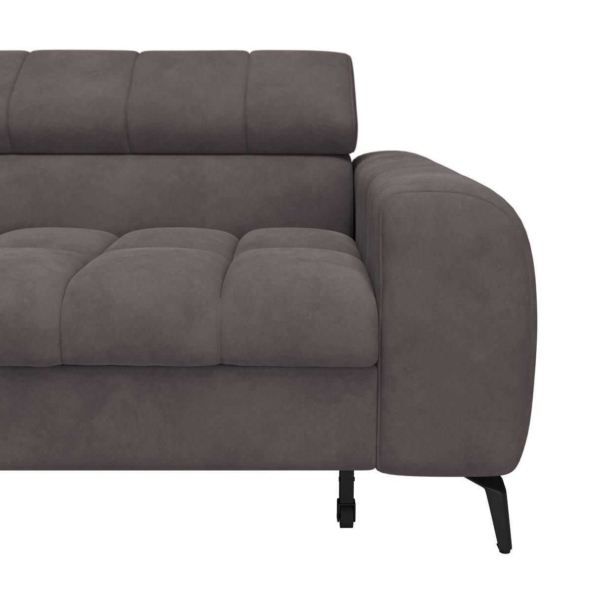 ECKSOFA in Graphitfarben  - Dunkelgrau/Schwarz, Trend, Kunststoff/Textil (203/261cm) - Livetastic