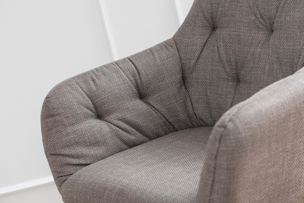 SESSEL Struktur Braun, Hellgrau    - Hellgrau/Schwarz, Design, Holz/Textil (70,5/87/67,5cm) - Livetastic