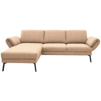 ECKSOFA  in Flachgewebe Lachsfarben  175-224/255-365 cm  - Schwarz/Lachsfarben, Design, Textil/Metall (175-224/255-365cm) - Dieter Knoll