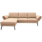 ECKSOFA  in Flachgewebe Lachsfarben  175-224/255-365 cm  - Schwarz/Lachsfarben, Design, Textil/Metall (175-224/255-365cm) - Dieter Knoll