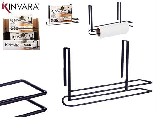 DRŽAČ PAPIRA ZA ČIŠĆENJE KINVARA  - crna, Basics, metal (34/8/18cm)