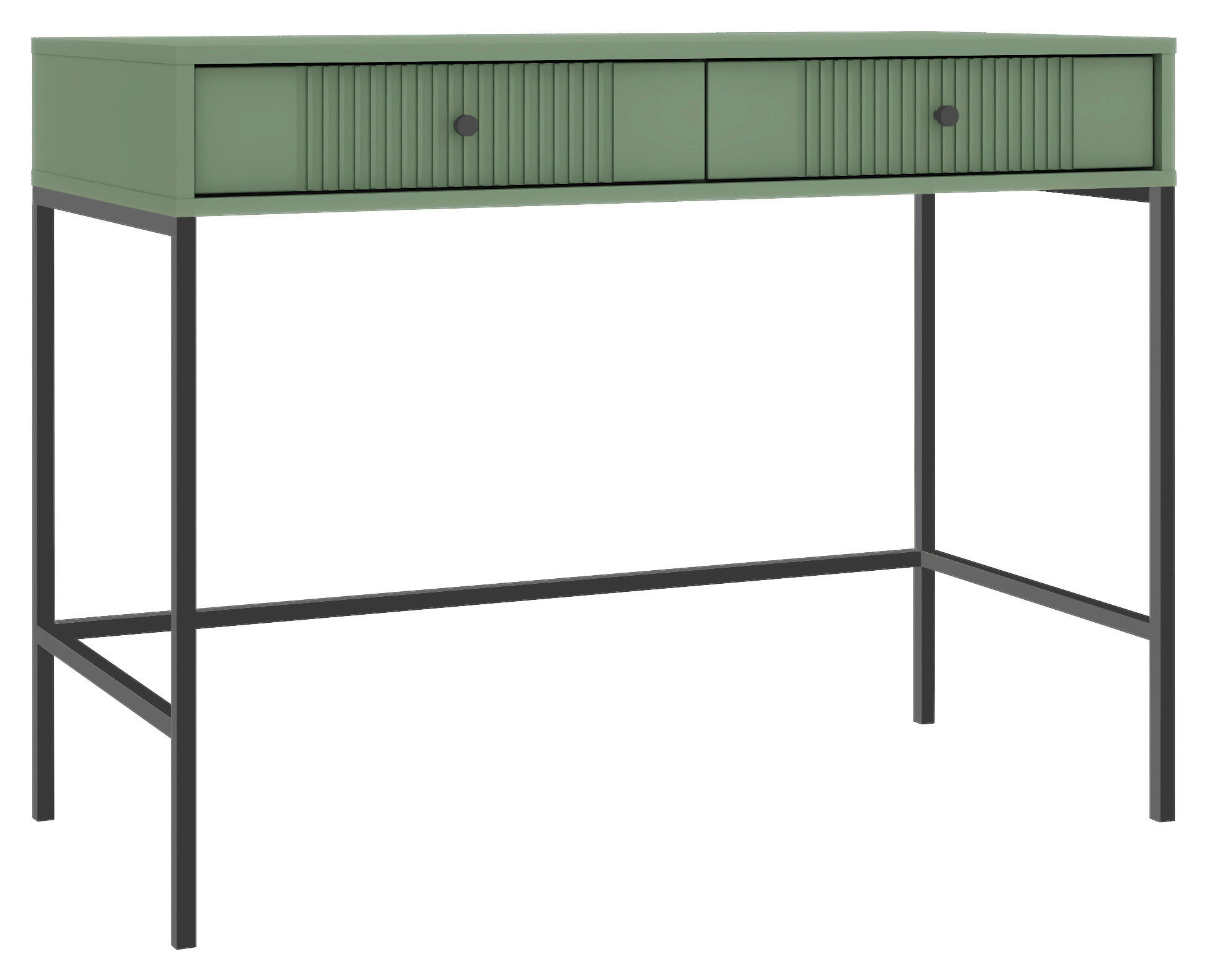KONSOLENTISCH Dunkelgrün - Dunkelgrün/Schwarz, Design, Holzwerkstoff/Metall (104,2/50/79cm) - Xora