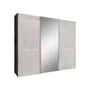 SCHWEBETÜRENSCHRANK 250/217/67 cm 3-türig Grau, Dunkelgrau  - Chromfarben/Dunkelgrau, KONVENTIONELL, Glas/Holzwerkstoff (250/217/67cm) - Novel
