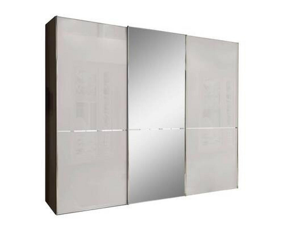 SCHWEBETÜRENSCHRANK in Grau, Dunkelgrau  - Chromfarben/Dunkelgrau, Konventionell, Glas/Holzwerkstoff (300/236/67cm) - Novel