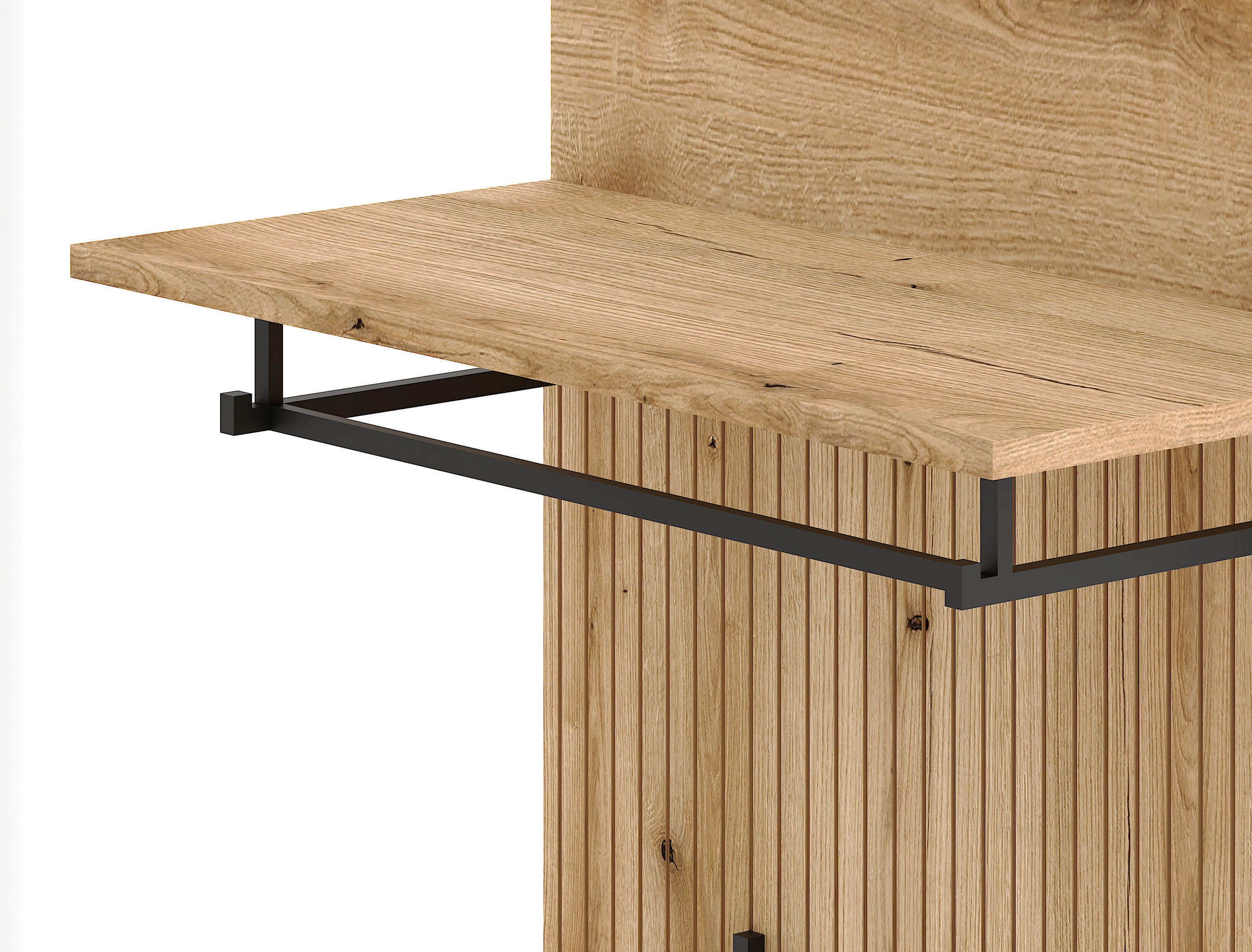 Thumbnail - Boxxx Garderobe Nordic, Weiß, Eiche, Holzwerkstoff, 65x204x40 cm, Garderobe, Garderoben-Sets & Serien, Garderoben-Sets