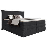 BOXSPRINGBETT 180/200 cm  in Dunkelgrau  - Dunkelgrau/Schwarz, Design, Kunststoff/Textil (180/200cm) - Esposa