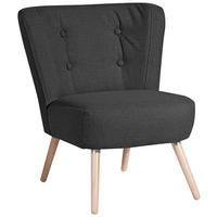 SESSEL in Flachgewebe, Leinenoptik Schwarz  - Buchefarben/Schwarz, Design, Holz/Textil (69/80/68cm) - Max Winzer