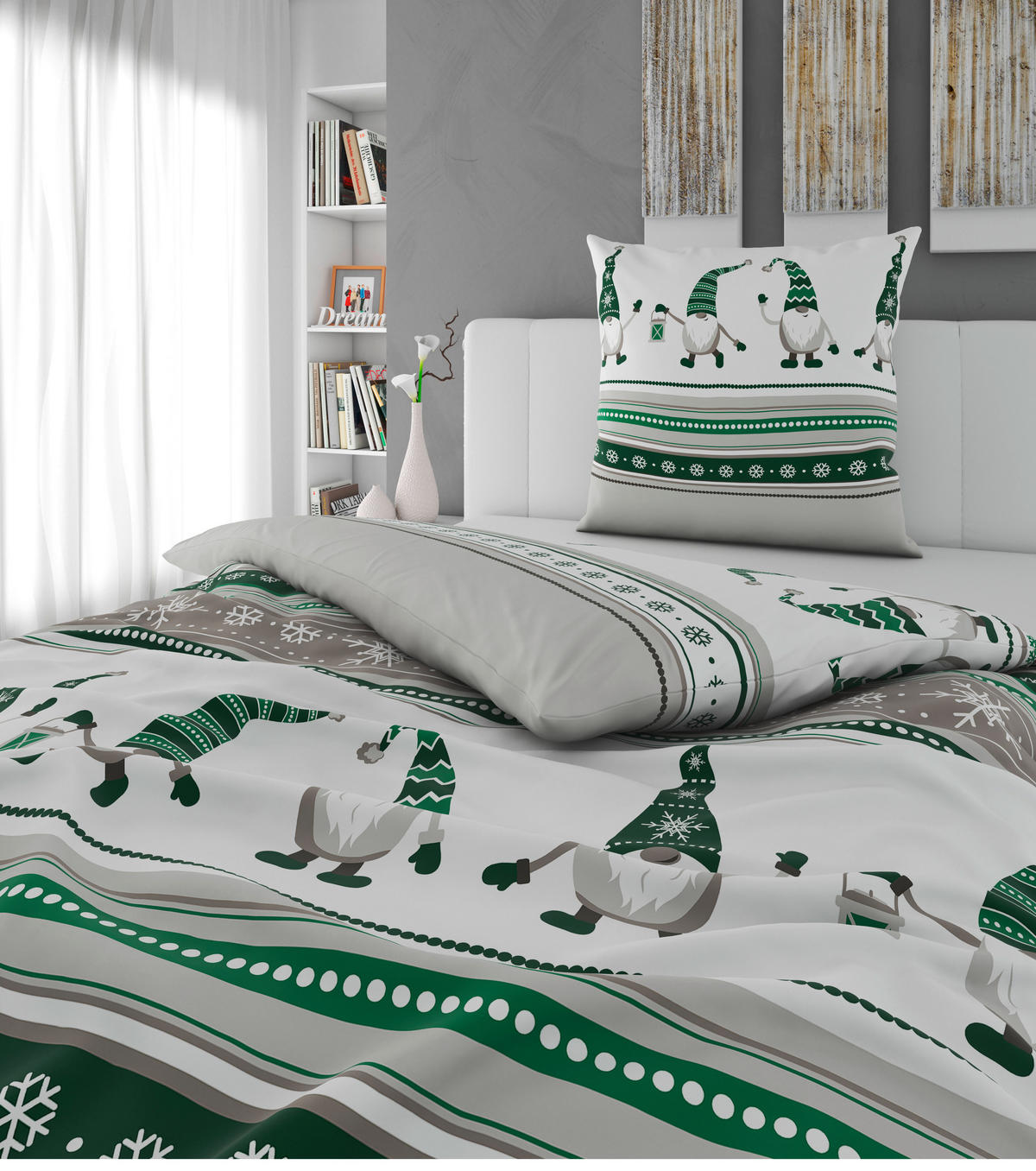 BETTWÄSCHE Flanell 155/220 cm  - Grün, Textil (155/220cm) - Esposa