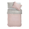 WENDEBETTWÄSCHE Makosatin 140/200 cm  - Hellgrau/Rosa, Basics, Textil (140/200cm)