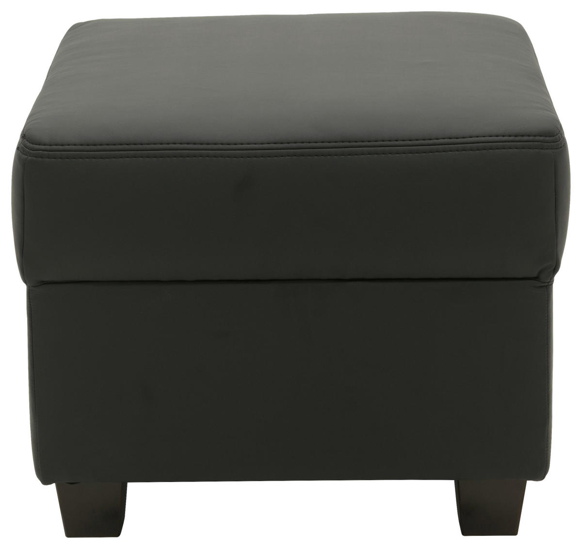 HOCKER Lederlook Schwarz  - Wengefarben/Schwarz, Design, Holz/Textil (67/41/52cm) - MID.YOU