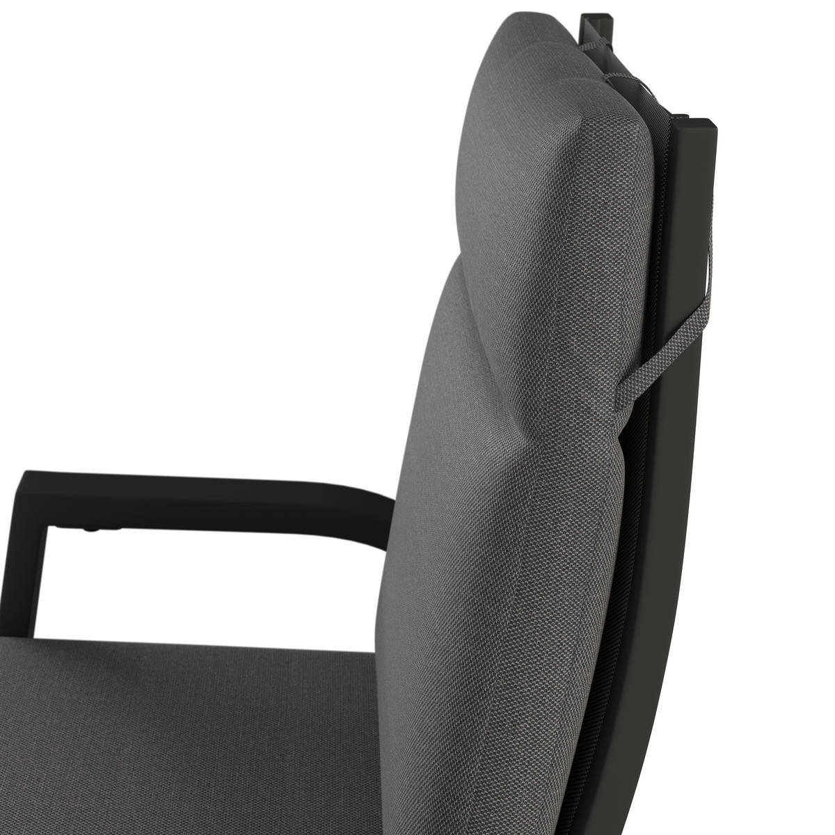 RELAXSESSEL in Metall, Textil Anthrazit, Schwarz, Dunkelgrau  - Dunkelgrau/Anthrazit, KONVENTIONELL, Textil/Metall (59/110/67cm) - Ambia Garden