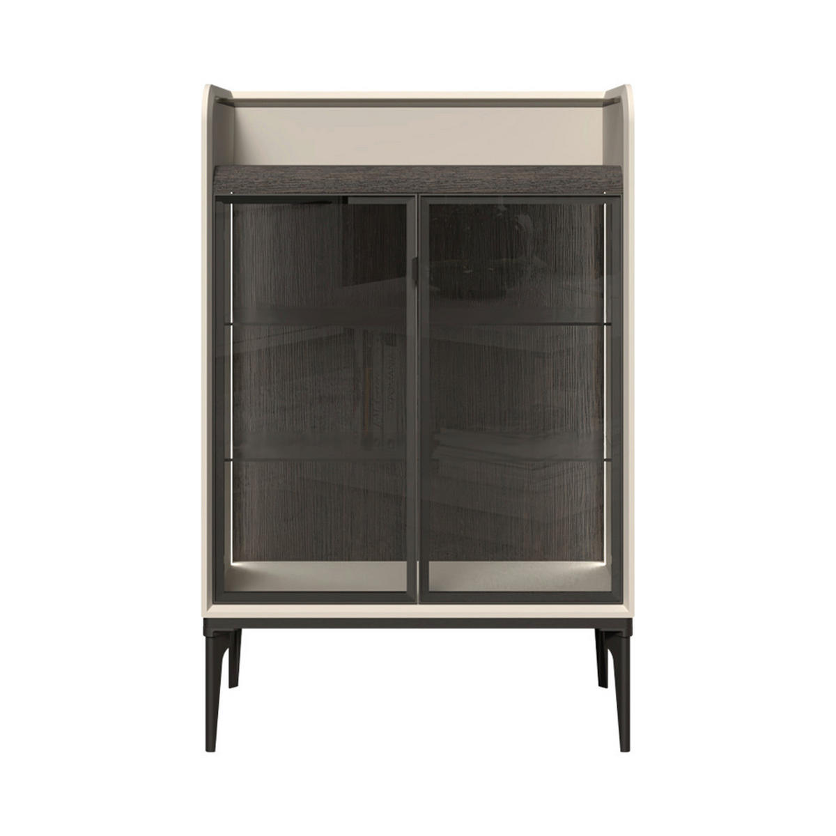 VITRINA antracit   - antracit, Dizajnerski, staklo/metal (81/124/43cm)