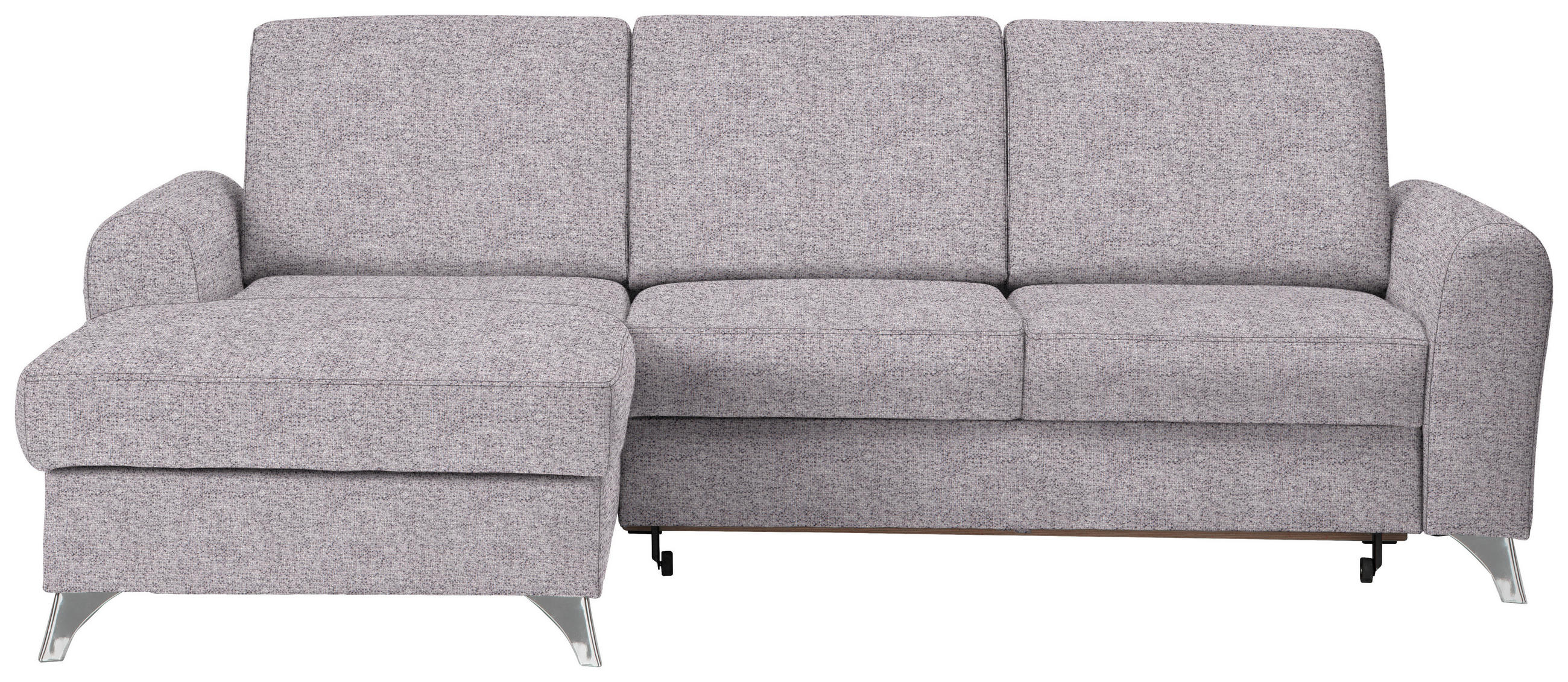 ECKSOFA Grau, Flieder Flachgewebe  - Silberfarben/Flieder, Design, Textil/Metall (167/244cm) - Cantus