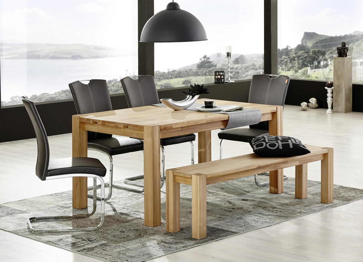 ESSTISCH Kernbuche massiv rechteckig Buchefarben  - Buchefarben, KONVENTIONELL, Holz (160-240/90/76cm) - Linea Natura