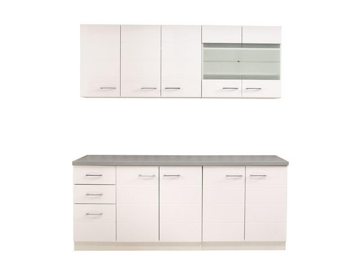 KONYHABLOKK GÉPEK NÉLKÜL 200/200/51/30 cm  - fehér, Basics, faalapú anyag (200/200/51/30cm) - Carryhome