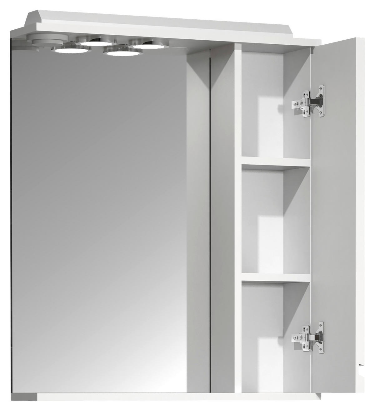 SPIEGELSCHRANK 60/71/14 cm  - Weiß, MODERN, Glas/Holzwerkstoff (60/71/14cm) - MID.YOU