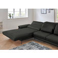 ECKSOFA in Echtleder Graubraun  - Graubraun/Schwarz, Design, Leder/Metall (193/328cm) - Dieter Knoll