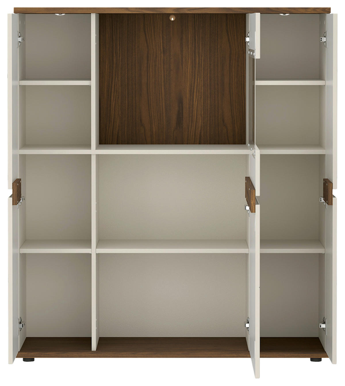 VITRIN diófa színű, kasmírszínű  - kasmírszínű/diófa színű, Basics, műanyag/faalapú anyag (120/135/38cm) - Hom`in