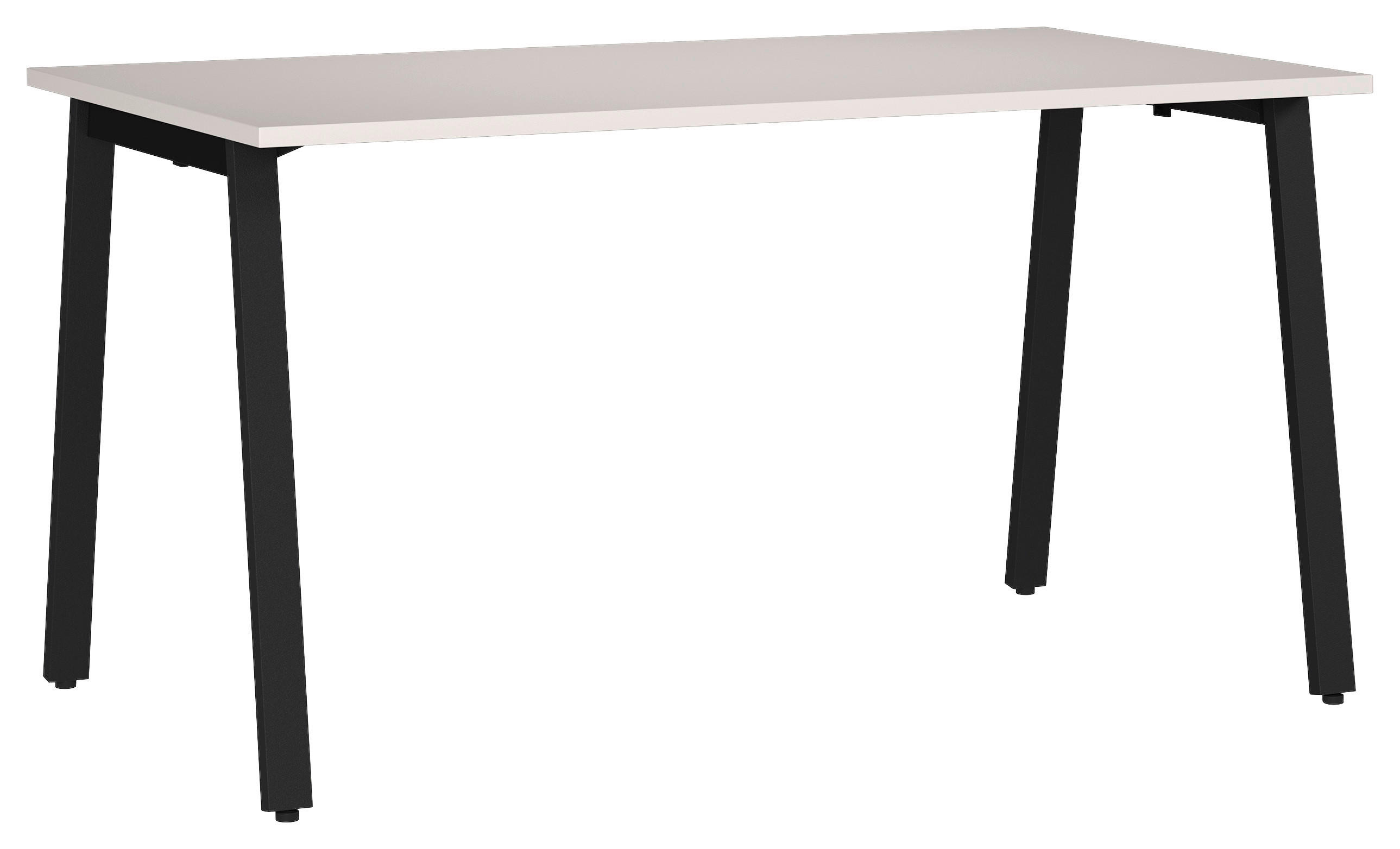 SCHREIBTISCH 140/80/75 cm Schwarz, Kaschmir in verschiedenen Holz-Dekoren erhältlich, justierbare Füsse  - Kaschmir/Schwarz, Modern, Holzwerkstoff/Metall (140/80/75cm) - Novel