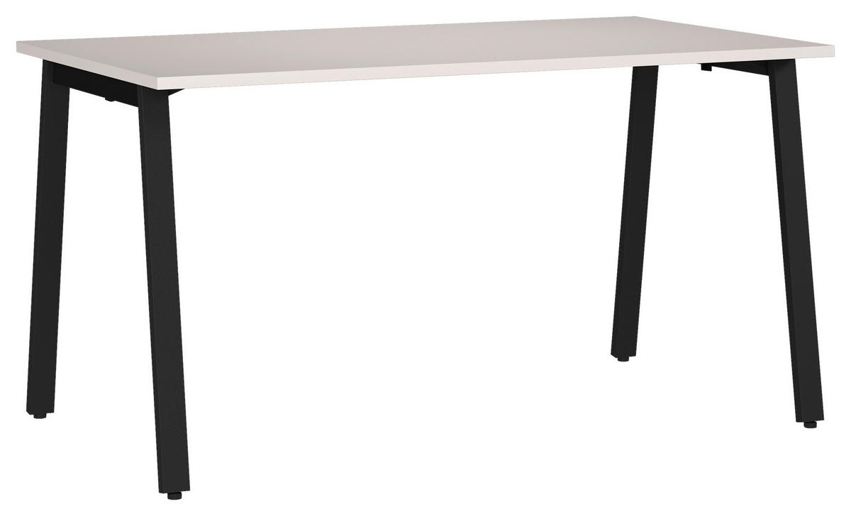 SCHREIBTISCH 140/80/75 cm Schwarz, Kaschmir in verschiedenen Holz-Dekoren erhältlich, justierbare Füsse  - Kaschmir/Schwarz, Modern, Holzwerkstoff/Metall (140/80/75cm) - Novel