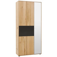 GARDEROBENSCHRANK  in 88,5/196/39 cm  - Eichefarben/Anthrazit, Natur, Glas/Holz (88,5/196/39cm) - Valnatura